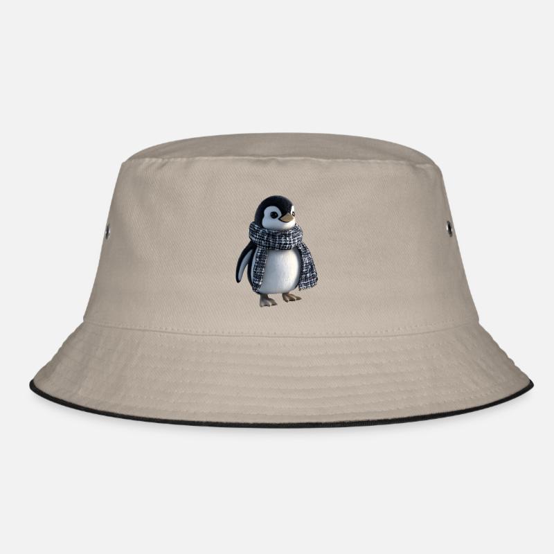 Funny penguin with a scarf Bucket Hat