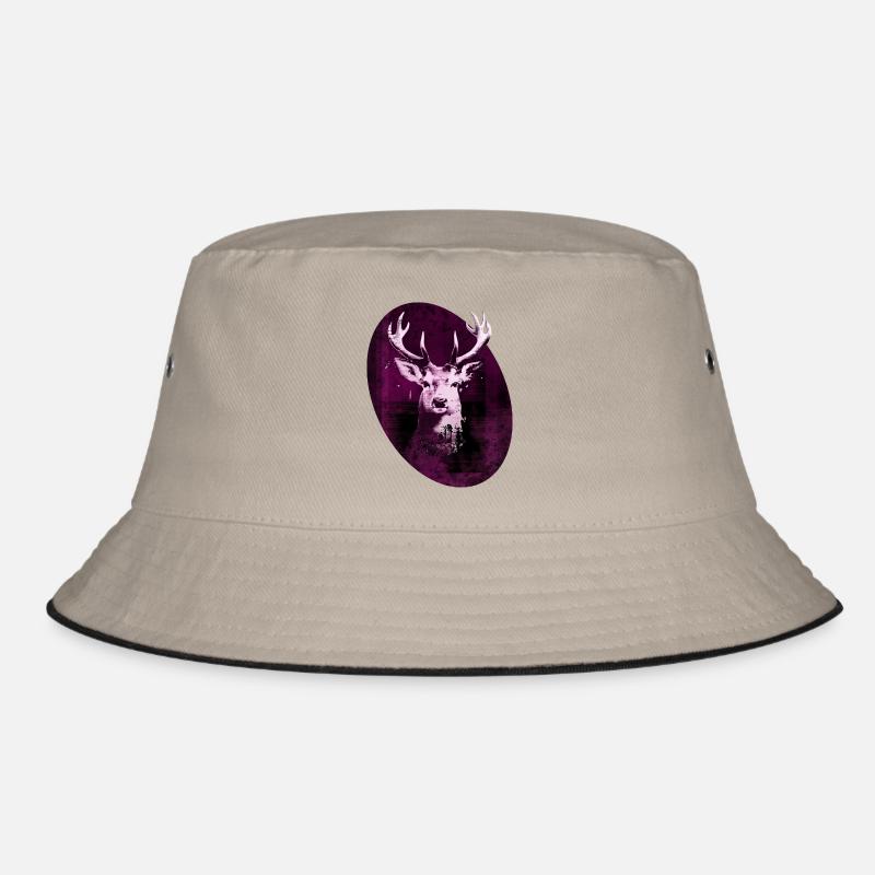 hirsch oval - Bucket Hat - Khaki/Schwarz