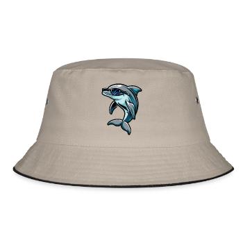 Delfin Comic Cool - Bucket Hat - Khaki/Schwarz - Vorne