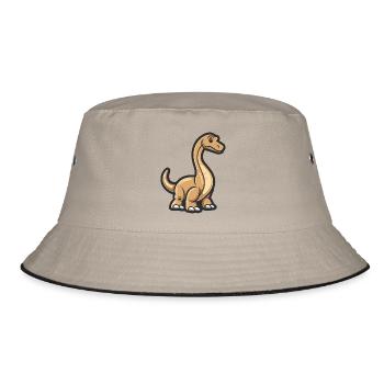 Dinosaur brontosaurus comic - Bucket Hat - khaki/black - Front