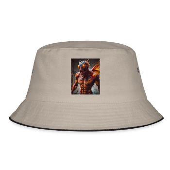 mutant monster half men half insect dark horror - Bucket Hat - khaki/black - Front