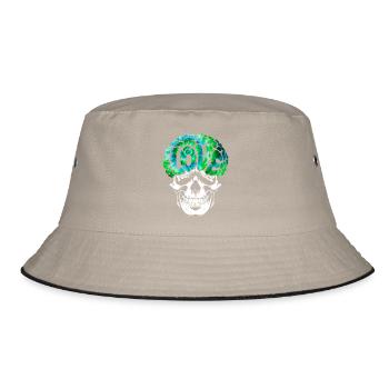 Psychedelic Skull Brain Love Tee - Bucket Hat - khaki/black - Front