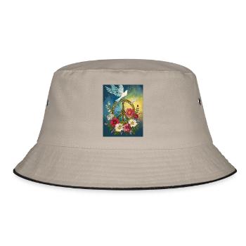 Frieden - Bucket Hat - Khaki/Schwarz - Vorne