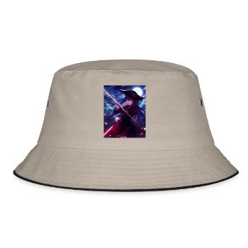 Scythe Anime Design - Bucket Hat - khaki/black - Front