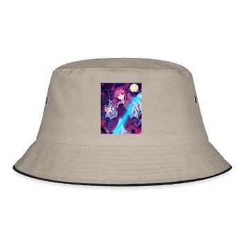 Hellow Anime Design - Bucket Hat - khaki/black - Front