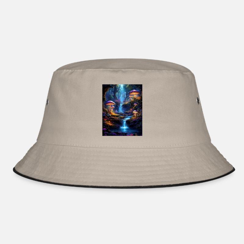 Magischer Wald mit Wasserfall Bucket Hat