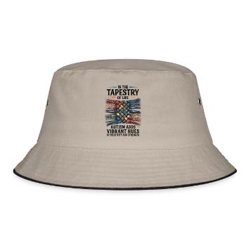 The Tapestry of Life – Woven Threads of Strength. - Bucket Hat - khaki/black - Front