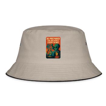 Prepared for anything and everything - Bucket Hat - khaki/black - Front
