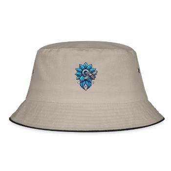 Fleur bleue avec abeille - Bob - kaki/noir - Devant