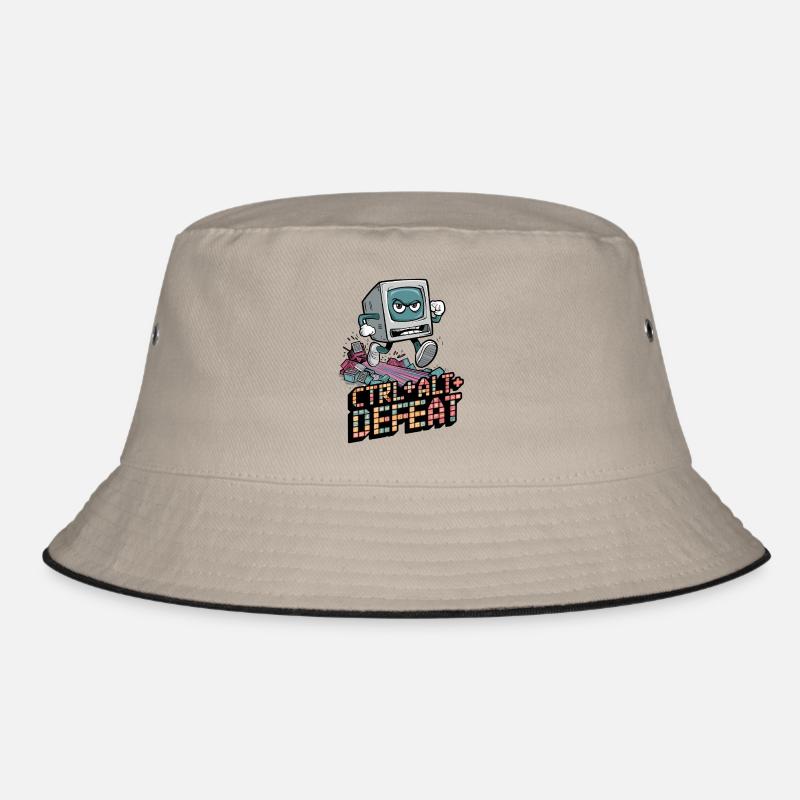 Ctrl Alt Defeat Retro Angry Computer Art Bucket Hat