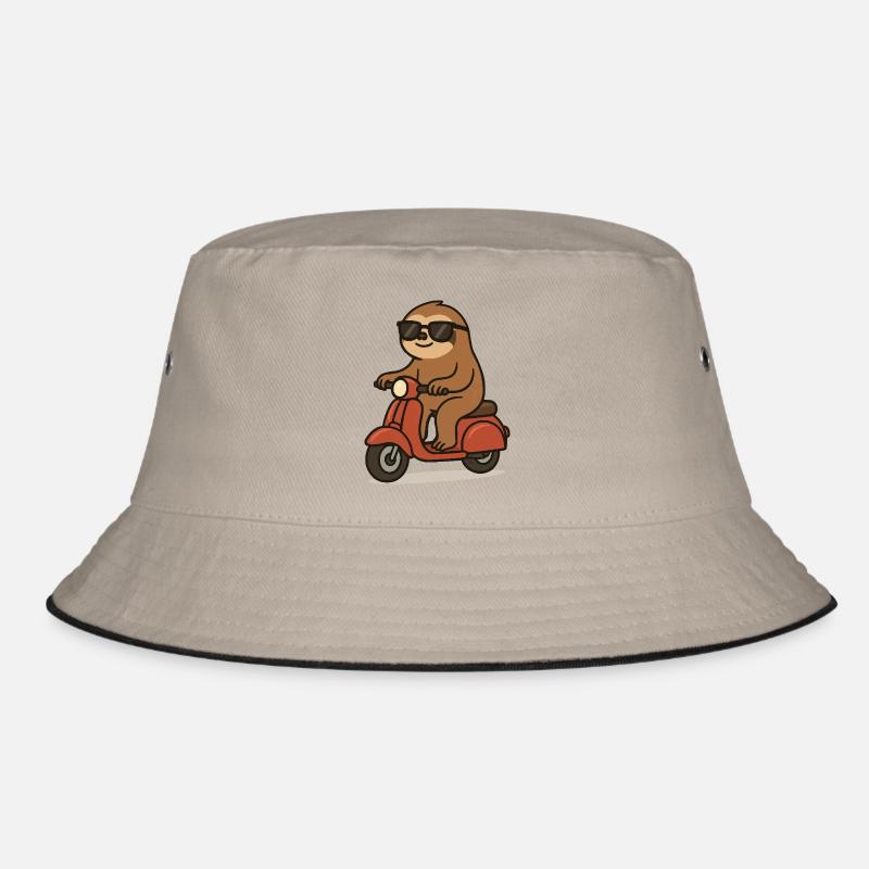 Sloth Comic Moped Bucket Hat