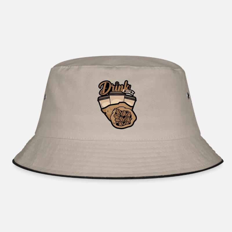 Eine Kaffeepause - Bucket Hat - Khaki/Schwarz