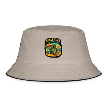 Shell Yeah – Sun Safe Turtle - Bucket Hat - Khaki/Schwarz - Vorne