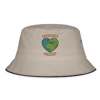 save the planet - Bucket Hat - khaki/black - Front