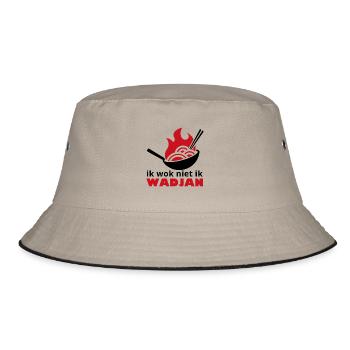 INDONET I wok not I Wadjan - Bucket Hat - Khaki/Schwarz - Vorne