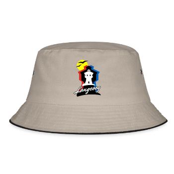 Langeoog Style mit Wasserturm - Bucket Hat - Khaki/Schwarz - Vorne