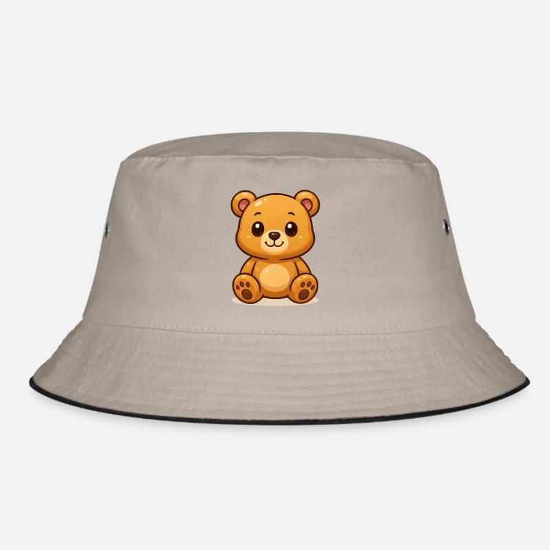 Teddybär - Bucket Hat - Khaki/Schwarz
