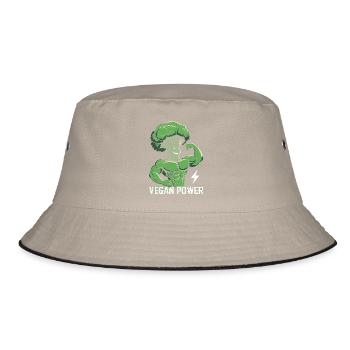 Vegan Power - Bucket Hat - khaki/black - Front