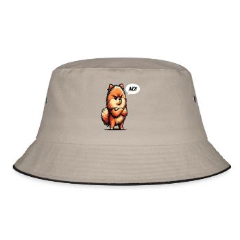 No Pomeranian Dwarf Spitz Dwarf Spitz Holder Spitz - Bucket Hat - khaki/black - Front
