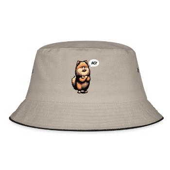 No Pomeranian Dwarf Spitz Dwarf Spitz Holder Spitz - Bucket Hat - khaki/black - Front
