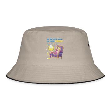Energetic chill design with light bulb - Bucket Hat - khaki/black - Front