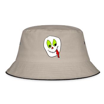 Neon Skull Grin Halloween - Bucket Hat - khaki/black - Front