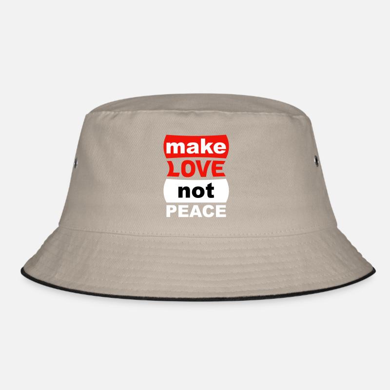 Make Love Not Peace - Bucket Hat - Khaki/Schwarz