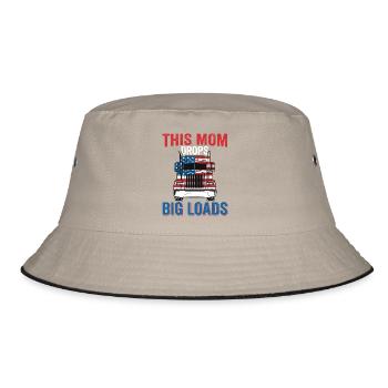 Trucker US Semi Truck Driver Mom - Bucket Hat - khaki/black - Front