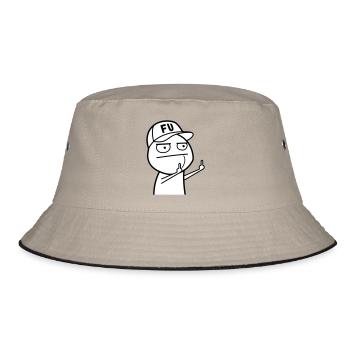 FU Meme with baseball cap (colors can be changed) - Bucket Hat - khaki/black - Front