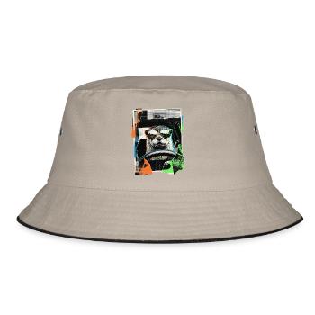 funny otter - Bucket Hat - khaki/black - Front