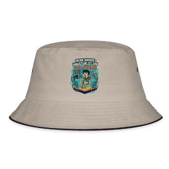 Programmierer 404 Fehler Humor - Bucket Hat - Khaki/Schwarz - Vorne