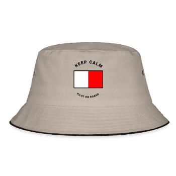 Flagge H - Lotse an Bord Pilot Schiff - Bucket Hat - Khaki/Schwarz - Vorne