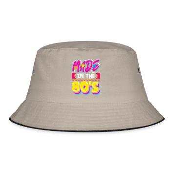 Retro Back to the 80s Vintage Design - Bucket Hat - khaki/black - Front