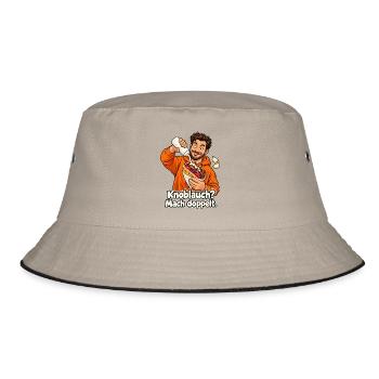 Döner mit Knoblauch - Bucket Hat - Khaki/Schwarz - Vorne