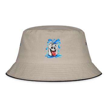 Spritzender Dosenfreund - Bucket Hat - Khaki/Schwarz - Vorne
