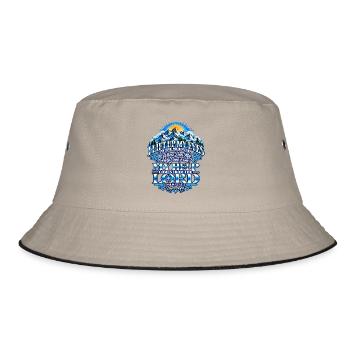Psalm 121, Psalm 121:1-2, I Lift Up My Eyes - Bucket Hat - Khaki/Schwarz - Vorne