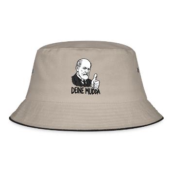 Sigmund Freud – Deine Mudda - Bucket Hat - Khaki/Schwarz - Vorne