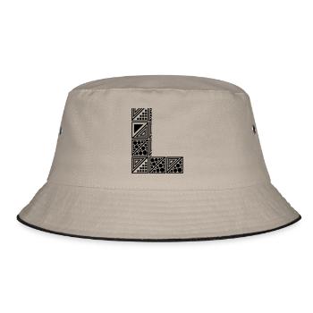 letter L - Bucket Hat - khaki/black - Front