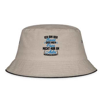 Ich Bin der Beweis DASS Papa Nicht nur an Autos - Bucket Hat - Khaki/Schwarz - Vorne