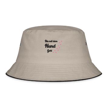 Who walks with the dog - Bucket Hat - khaki/black - Front
