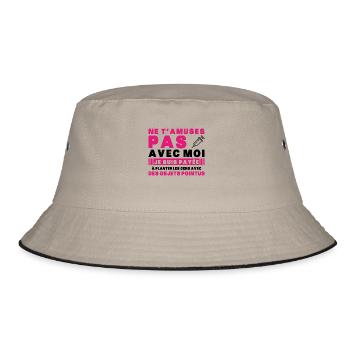 Krankenschwester Humor Geschenkidee Bluttest - Bucket Hat - Khaki/Schwarz - Vorne