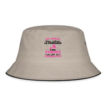 The power of a woman who plays badminton - Bucket Hat - khaki/black - Front