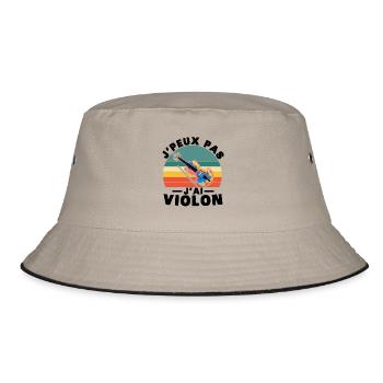 Ich kann keine Geige haben - Bucket Hat - Khaki/Schwarz - Vorne