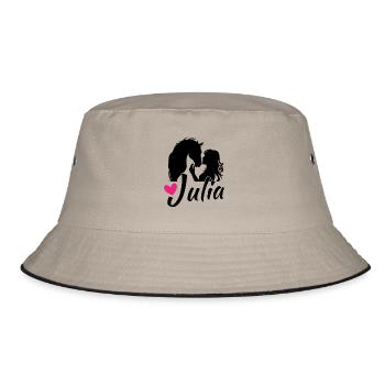JULIA Schöner Mädchenname mit einem schönen Pferd - Bucket Hat - Khaki/Schwarz - Vorne