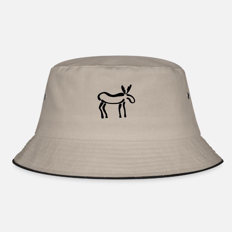 Elch - Bucket Hat - Khaki/Schwarz
