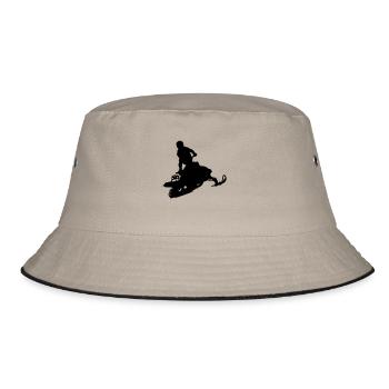 snowmobile snow cross x games racing sport - Bucket Hat - Khaki/Schwarz - Vorne