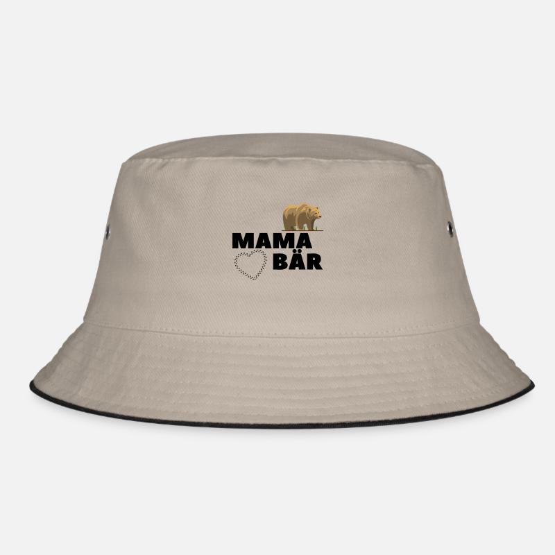 Mama Mutter Bear Bär Mamabär Muttertag Tier Anim - Bucket Hat - Khaki/Schwarz