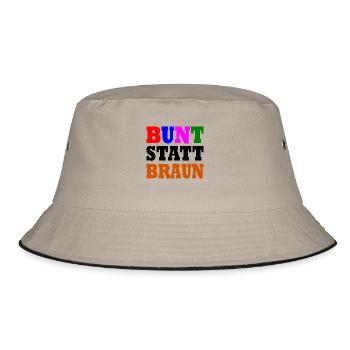 Bunt statt braun - Bucket Hat - Khaki/Schwarz - Vorne