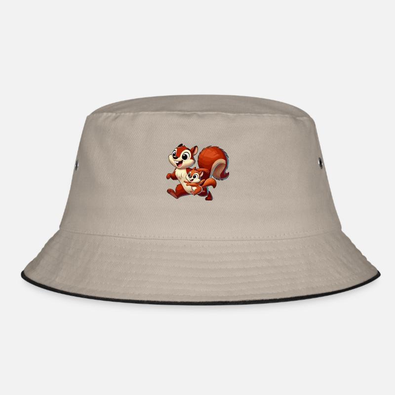 Eichhörnchen-Mutter und Kind beim Herumtollen Bucket Hat