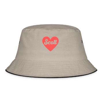 Scott Name Rotes Herz Liebe Fan Retro - Bucket Hat - Khaki/Schwarz - Vorne